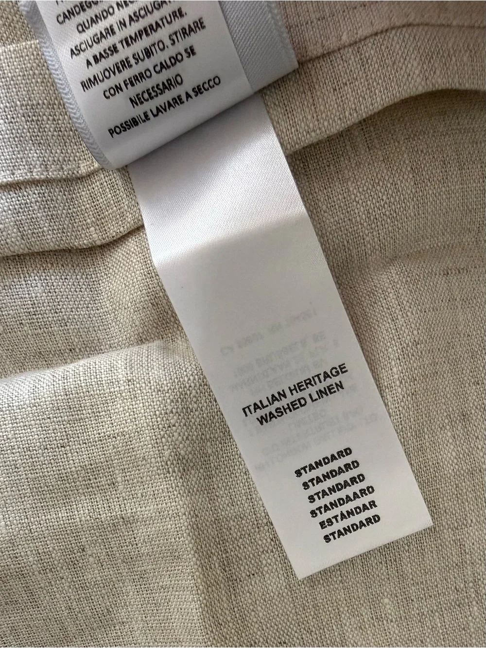 RH Standard Sham Italian Heritage Washed Linen Dune
